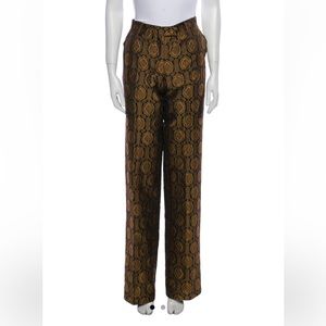 Etro Jacquard Brocade Straight Leg Pants Trousers Size 46